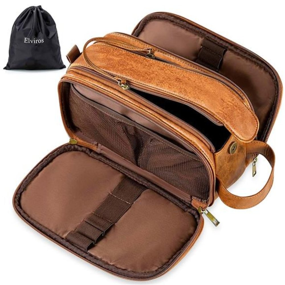 Toiletry Bag for Men, Large Travel Shaving Dopp Kit Water-resistant Bathroom Bag
